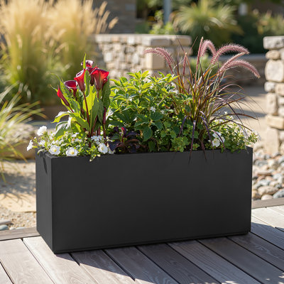 Rectangular Planter-Metal Planter Box With Drainage Holes for Indoor and Outdoor Use