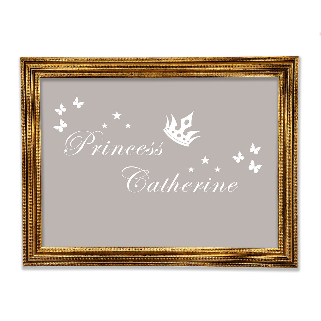 Girls Room Quote Your Own Name Princess 2 Gerahmter Druck