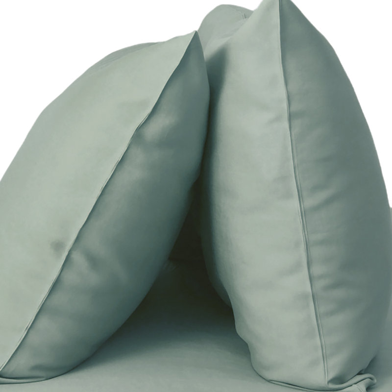 Rayon Sateen - Set of 2, King Pillow: 20" x 36", Ocean Mist