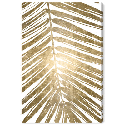 «Gold Tropical Leaves IV Gold Metallic», impression