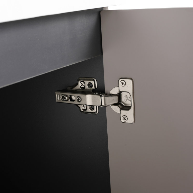 Armoire de salle de bain autoportante en contreplaqué kaki à fermeture en douceur 36 po Volpe, 36"