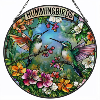Panneau de vitrail 12 "Hummingbirds