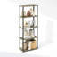 Étagère Turn-N-Tube à 5 niveaux avec présentoir compact et multifonctionnel, 29,5 x 60 x 146 cm, idéale pour le salon, la chambre ou le bureau, couleur chêne Sonoma/blanc.-105401851-98104134