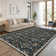 Trellis Machine Washable Rug with Rubber Backing Vintage Medallion Stain Resistant Non-Slip Floor Cover Carpet Rug for Living Room Bedroom