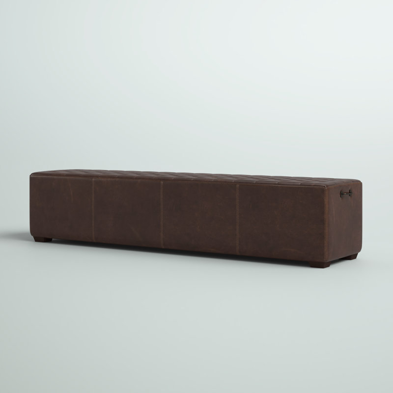 Arijana Faux Leather Upholstered Bench, Tobacco