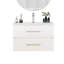 Meuble-lavabo mural de 30 pouces avec lavabo en céramique intégré et tiroirs doubles au fini blanc brillant, peu encombrant pour les salles de bain et les salles d'eau modernes