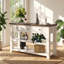 Table console à 3 tiroirs en pin massif Power Growth, dimensions : 124 cm (L) x 40 cm (P) x 76 cm (H).