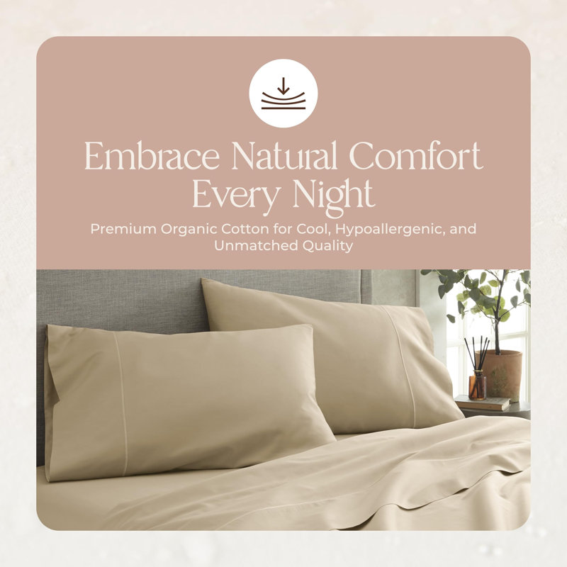 Drap-housse simple Whisper Organic, Drap-housse de taille simple, Dune