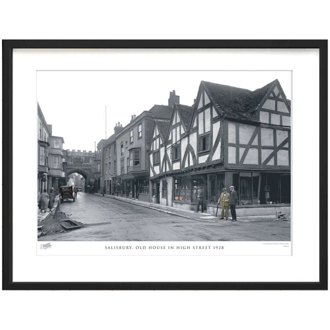 Gerahmtes Papierbild - Fotografie „Salisbury, Old House in High Street 1928”