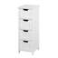 Élégante armoire de rangement blanche avec poignées de tiroir pour plus de commodité