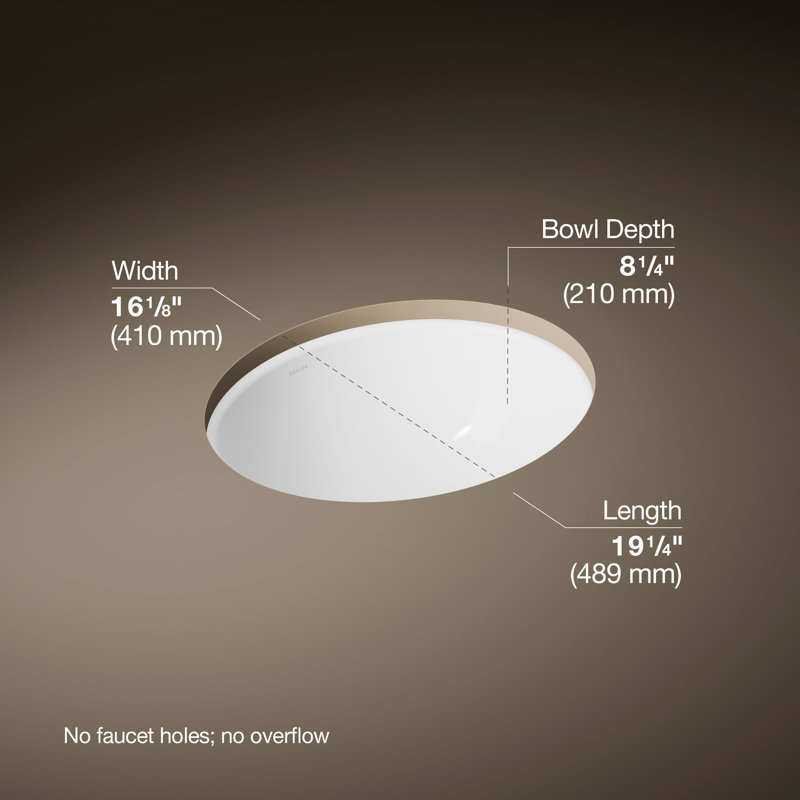 Caxton Ceramic Oval Undermount Bathroom Sink, White