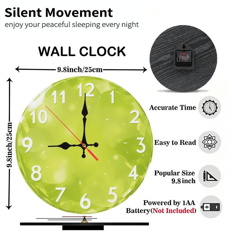 Horloge verte translucide