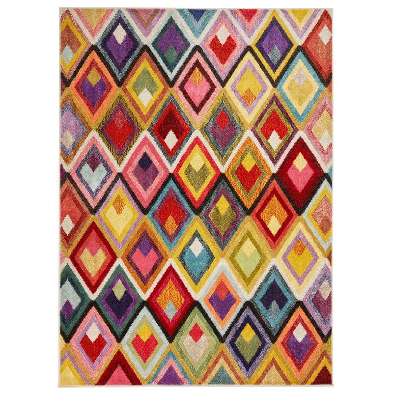 Modern Rug, Stain Resistant Dining Room Rug, Chequered Rug For Bedroom & Living Room, 7Mm Thick Rug, Rectangle 160 x 220 cm