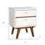 Table de chevet 26 po à deux tiroirs en bois blanc