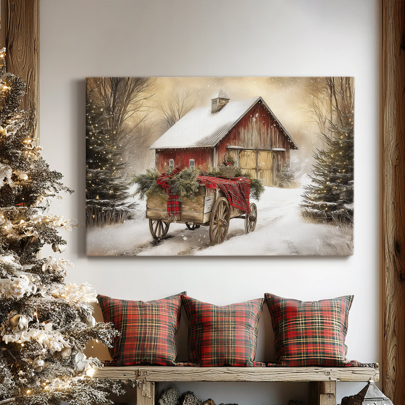 Dawn of Candlelit Village - Toile tendue avec châssis de qualité supérieure, H 18 po x l 12 po