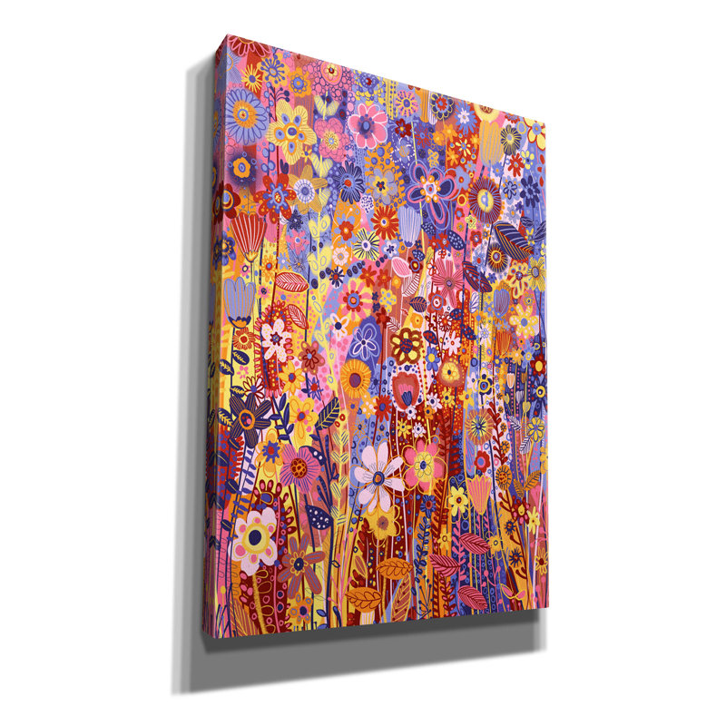«Flowers In The Sun2» par Noemi Ibarz, art mural sur toile, H 26 po x l 18 po x P 0,75 po