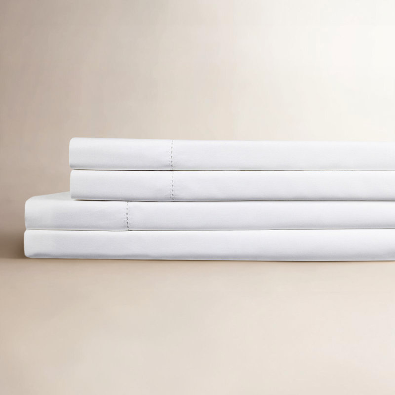 Brigida Sheet Set, White, Twin Sheet Set + Fitted Sheet + 1 Pillowcase