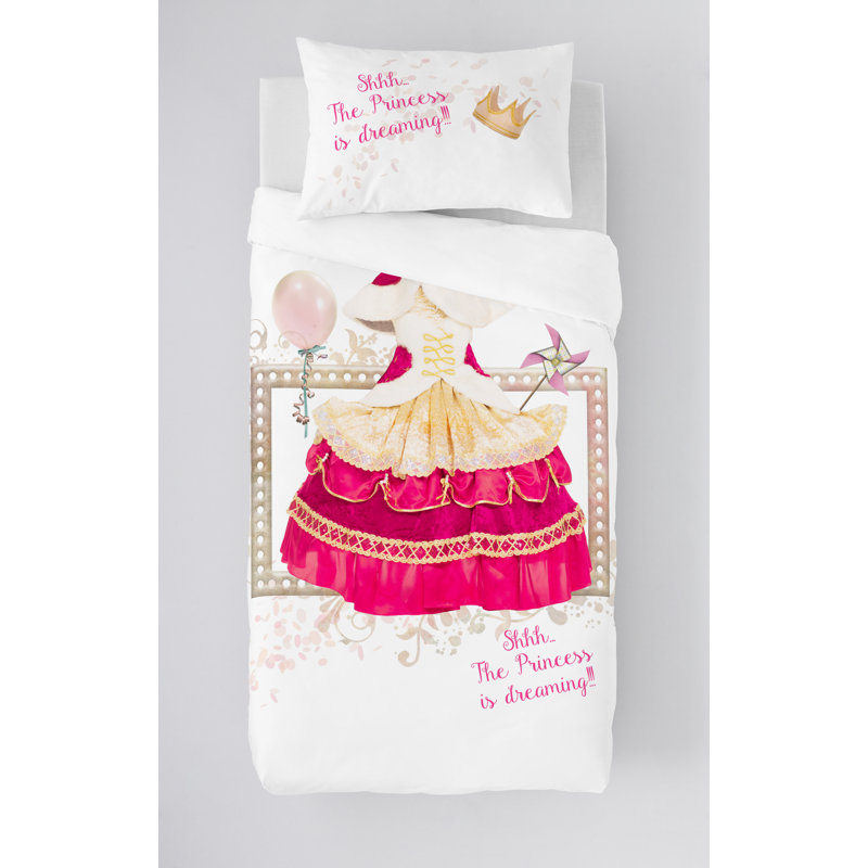  Ensemble de housse de couette réversible pour lit simple 2 pièces Princess