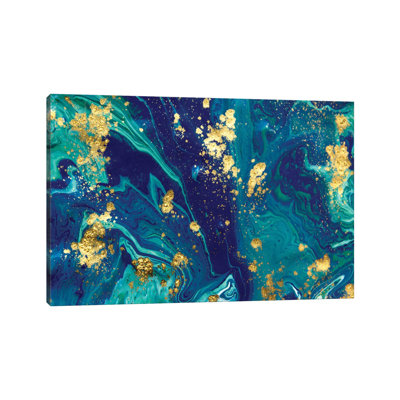 Ocean Gold Marble by EnShape - Wrapped Canvas Print