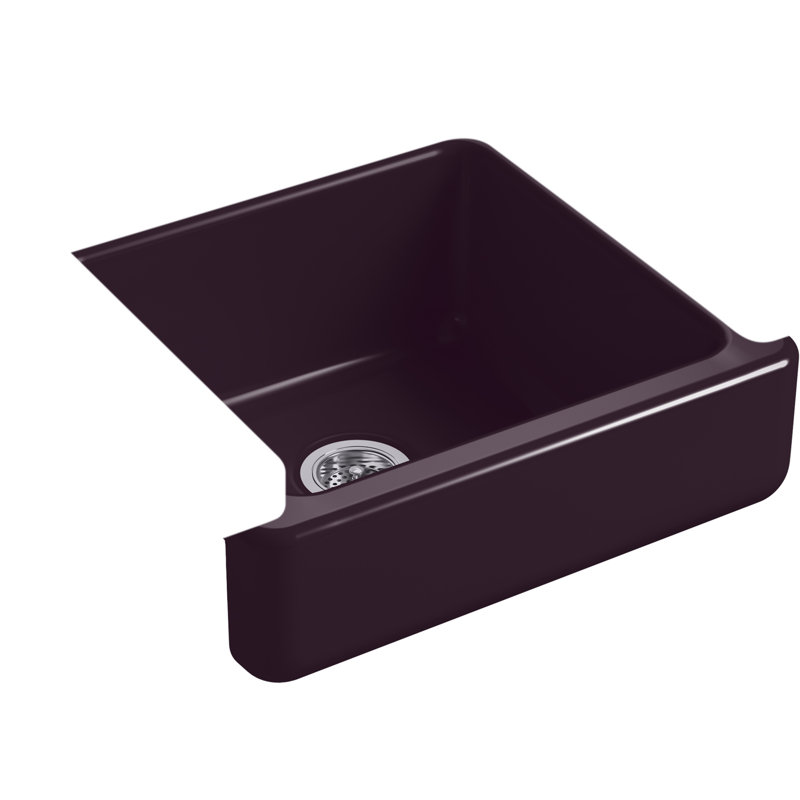 Whitehaven Self-Trimming 24" L x 22" W Farmhouse Kitchen Sink, Black Plum