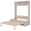 Grand lit escamotable grand avec canapé et DEL, beige