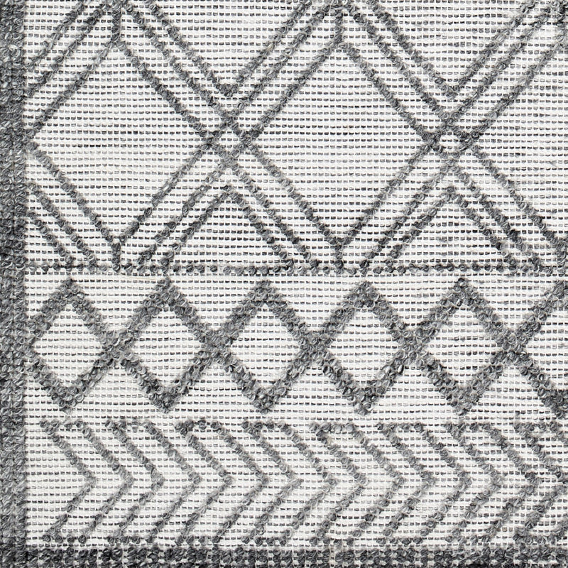 Angeleen à tissage plat géométrique recyclé P.E.T. Tapis intérieur / extérieur gris, Rectangle 5 pi x 7 pi 6 po