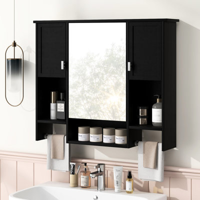 Armoire de salle de bain avec rangement dissimulé - Gardez votre miroir bien rangé et porte-serviettes pratique et élégant