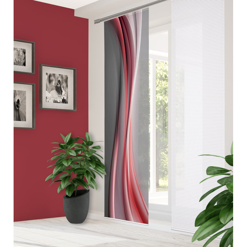 Semi Sheer Sliding Panel Single Panel, White / opaline