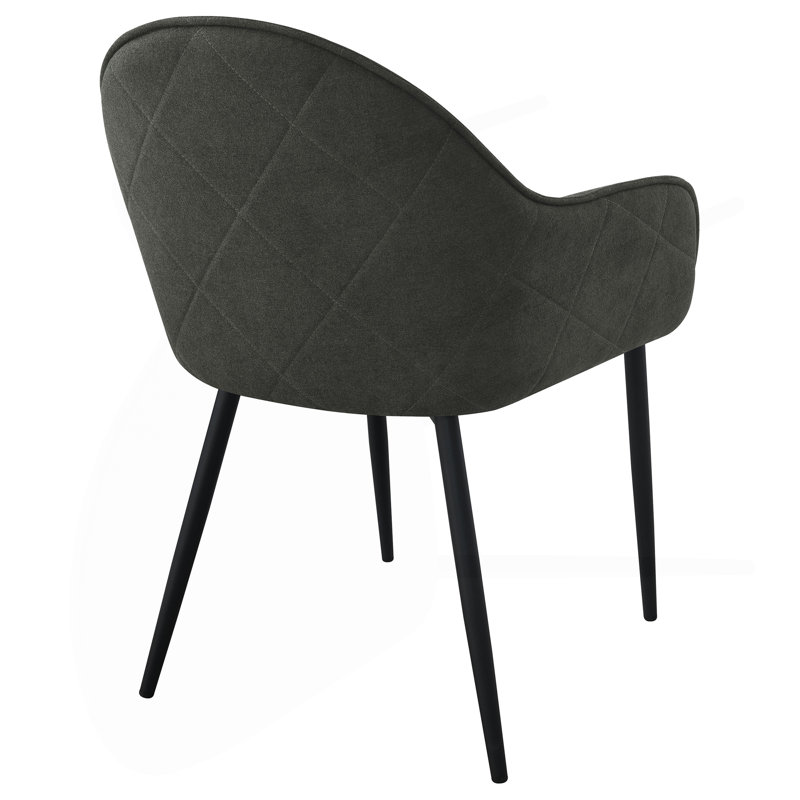Chaise de salle à manger rembourrée Gresham, Gris anthracite