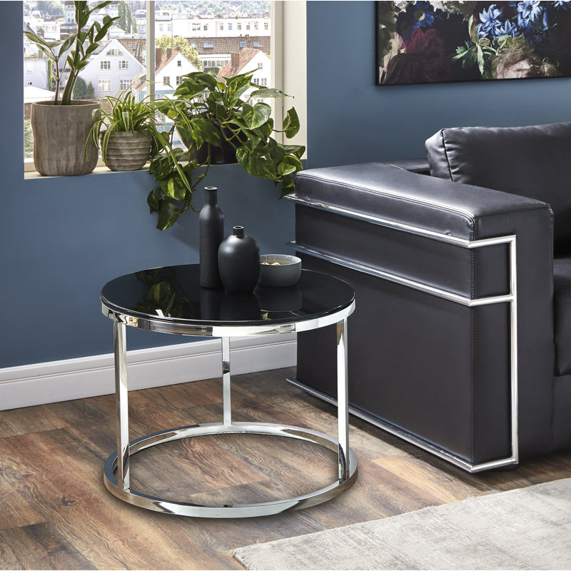Duplessis Glass Top Frame End Table