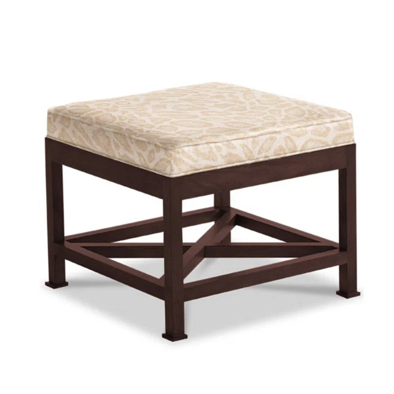Rivello Square Ottoman, Parchment Polyester Blend