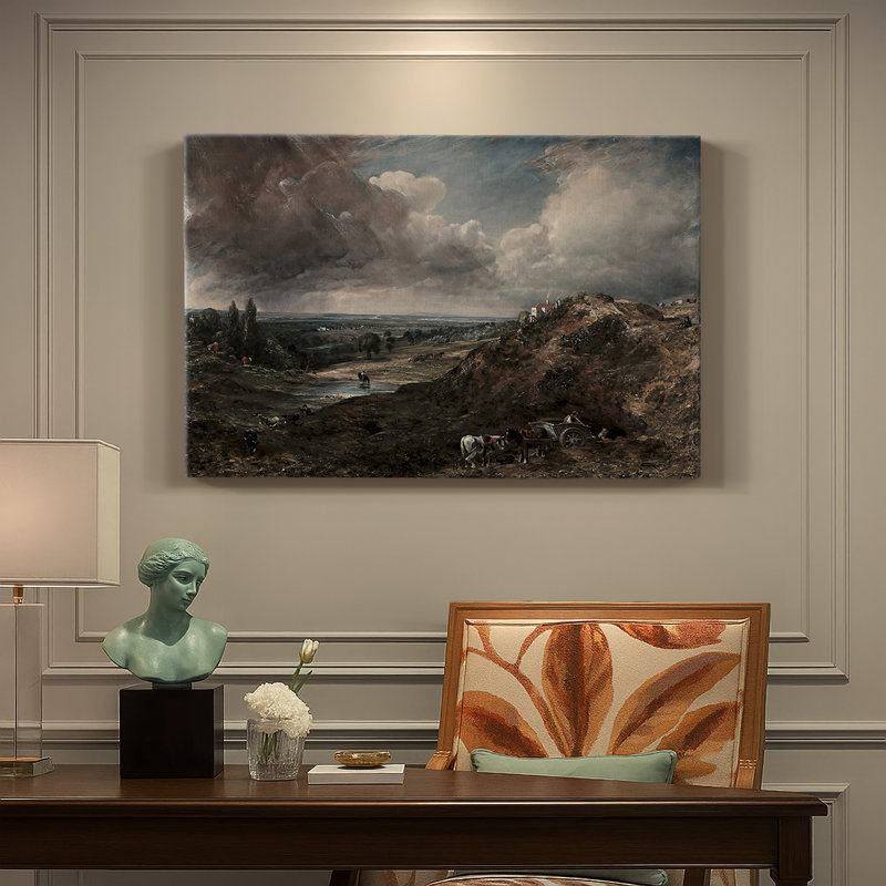 John Constable "Branch Hill Pond, Hampstead Heath" - Art mural sur toile tendue de qualité musée, 24 x 36