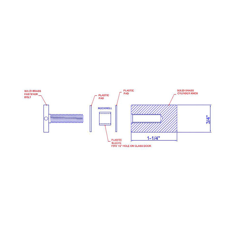 Single Side Shower Door Knob, Brushed Nickel