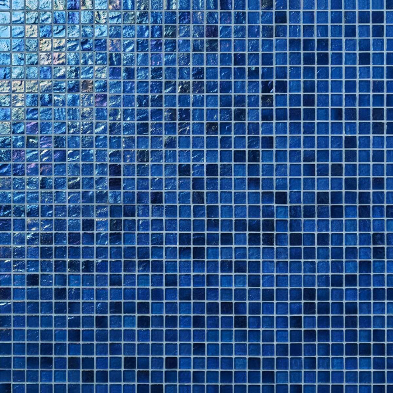 Splash 1X1 Polished Glass Mosaic Tile, Lagoon Blue