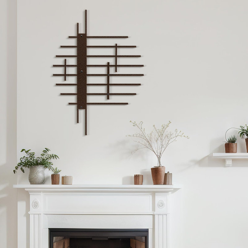 Décoration murale en métal, H 24 po x l 20 po x P 0,05 po, Bronze