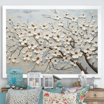 Dogwood Serenity Magical Tree I - Flower Field, reproduction d'art sur toile encadrée