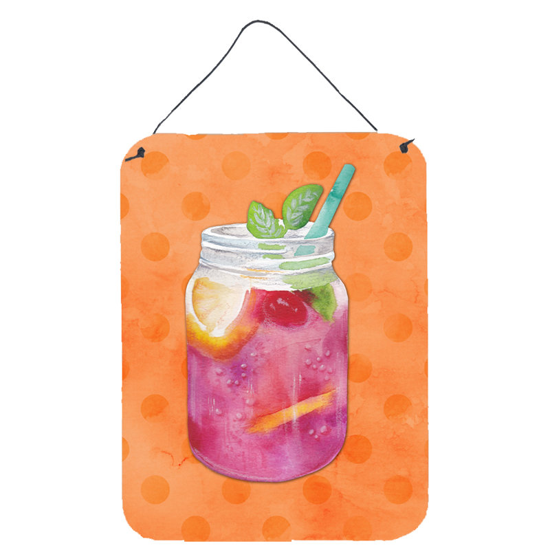 Décoration murale polkadot suspendue mason pot cocktail, Orange