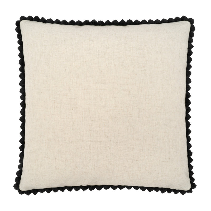 Pom Chic Decorative Pillow, Ivory, Square 24"