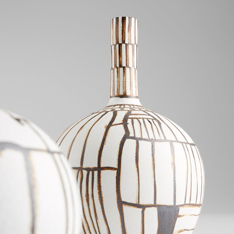 Glass Table Vase, 8.75" H x 6" W x 6" D