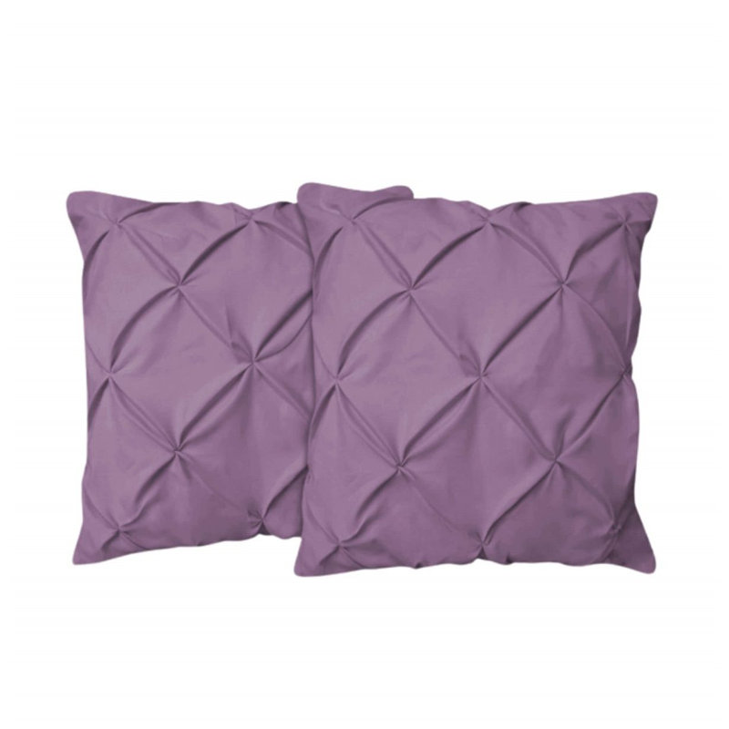 400TC Cotton Pintuck Sateen Solid Euro Sham, Lilac, 20"H x 20"W