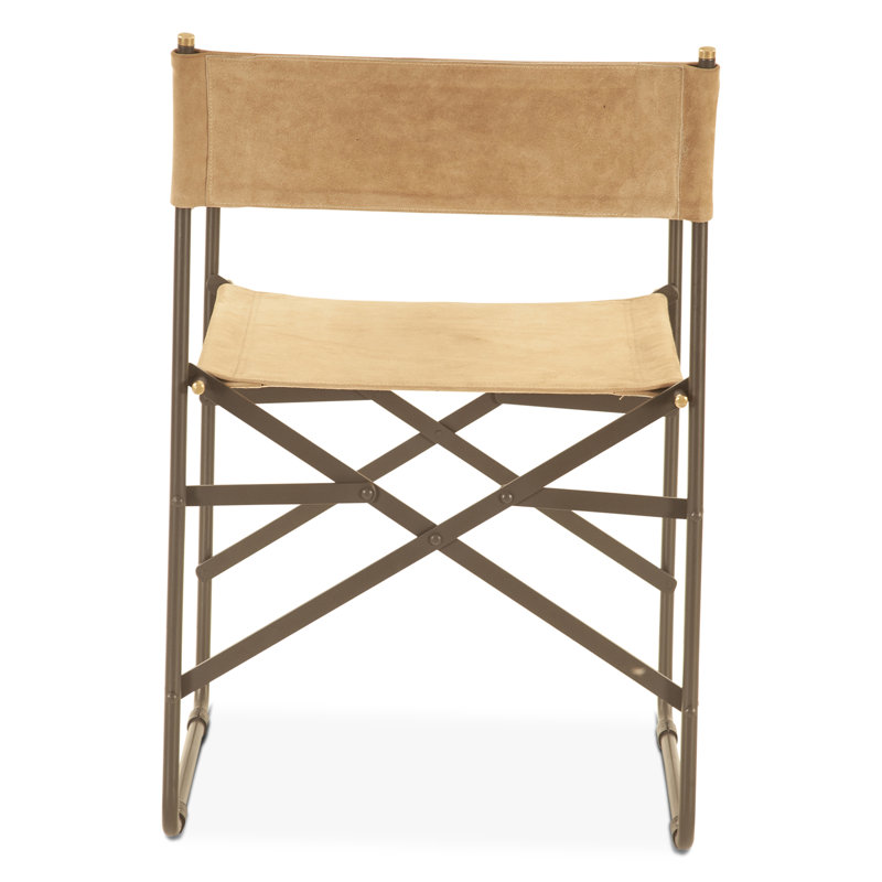 Lund 19" Director's Chair In Black Leather, Tan
