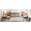 Grand lit plateforme avec lit gigogne simple TG et 2 tiroirs de rangement larges en blanc-1629341735