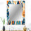 Orange and Blue Botanical Symphony II - Large Wall Mirror On Metal