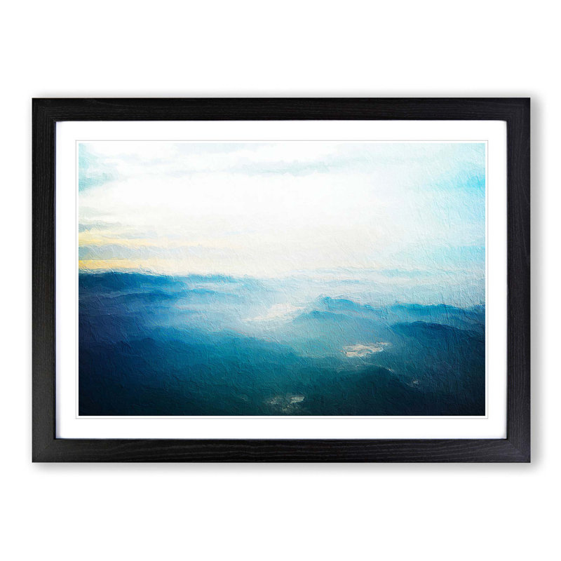 The Sky Above Mattala in Sri Lanka - Picture Frame Painting Print on MDF, Black Framed, 48cm H x 65cm W x 2cm D