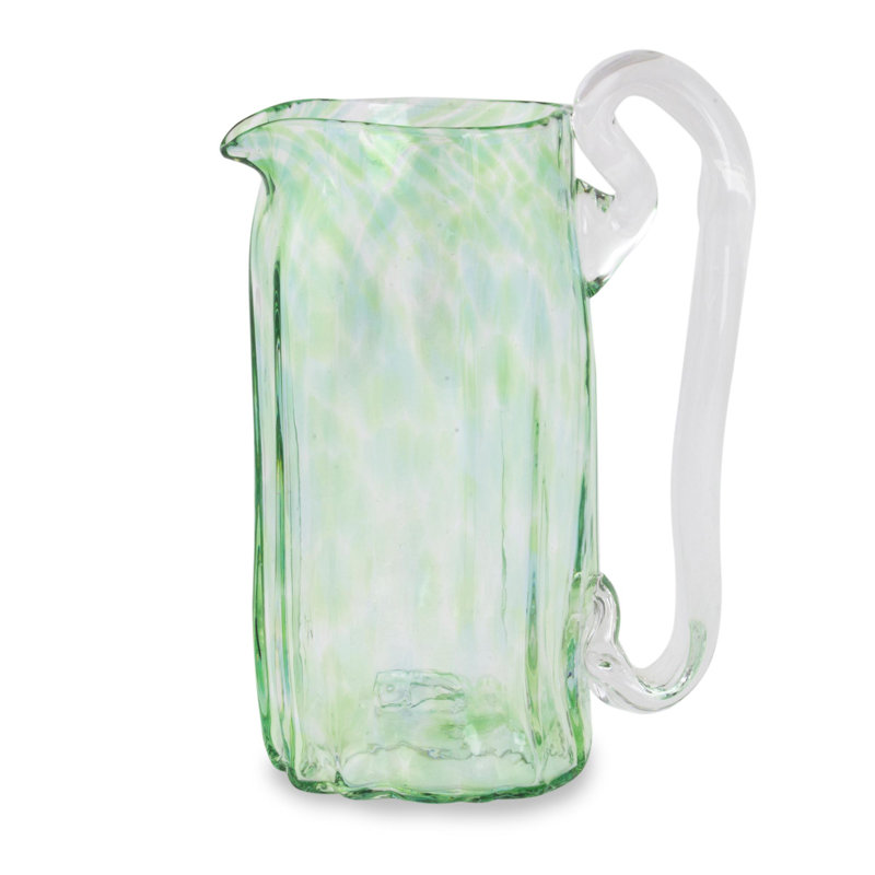 Verre soufflé artisanal artisanal 21 oz. Pichet, Vert