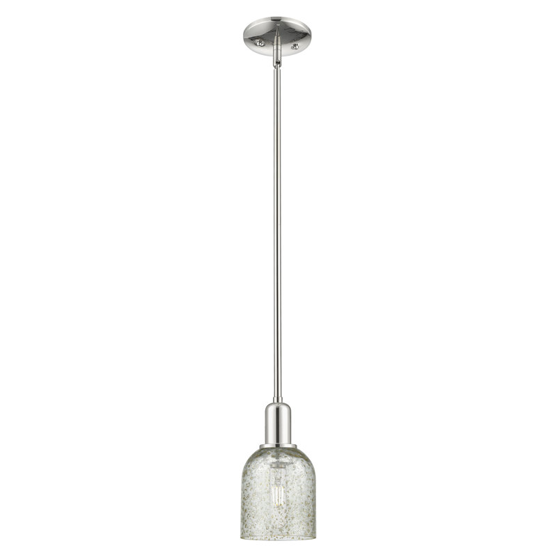 Arcadia - Lambrecht - 1 Light 5" Stem Hung Mini Pendant, Polished Nickel, Mica