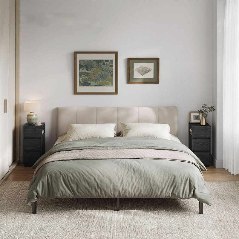 25cm W Bedside Table, Black