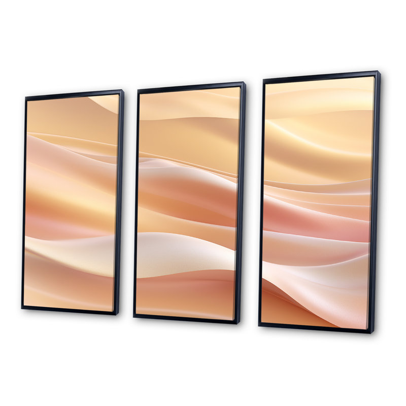 «Chrystine - Abstract Shapes», ensemble d'art sur toile, Cadre flottant noir, H 32 po x l 48 po x P 1 po