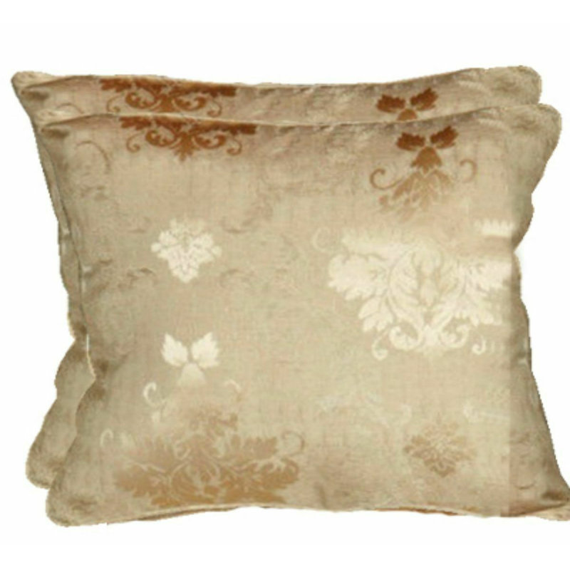 Virgina Floral Square Throw Pillow Cover, Gold, 56cm H x 56cm W