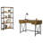 Rustic Nutmeg 2-Piece Computer Desk And Bookcase